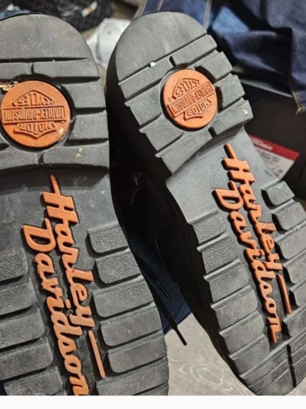 Harley-Davidson Black Leather Lace-Up Combat Boots